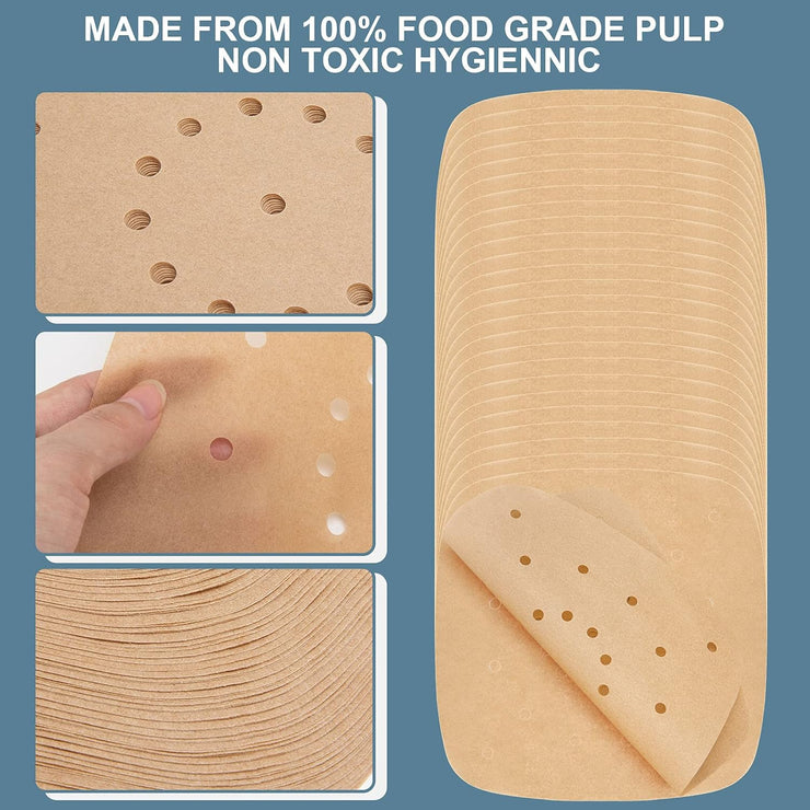 Air Fryer Parchment Paper, Air Fryer Liners, 200Pcs 8.5 Inch, Air Fryer Accessories, Perforated Parchment Paper for Air Fryer, No Burn, Easy Cleanup