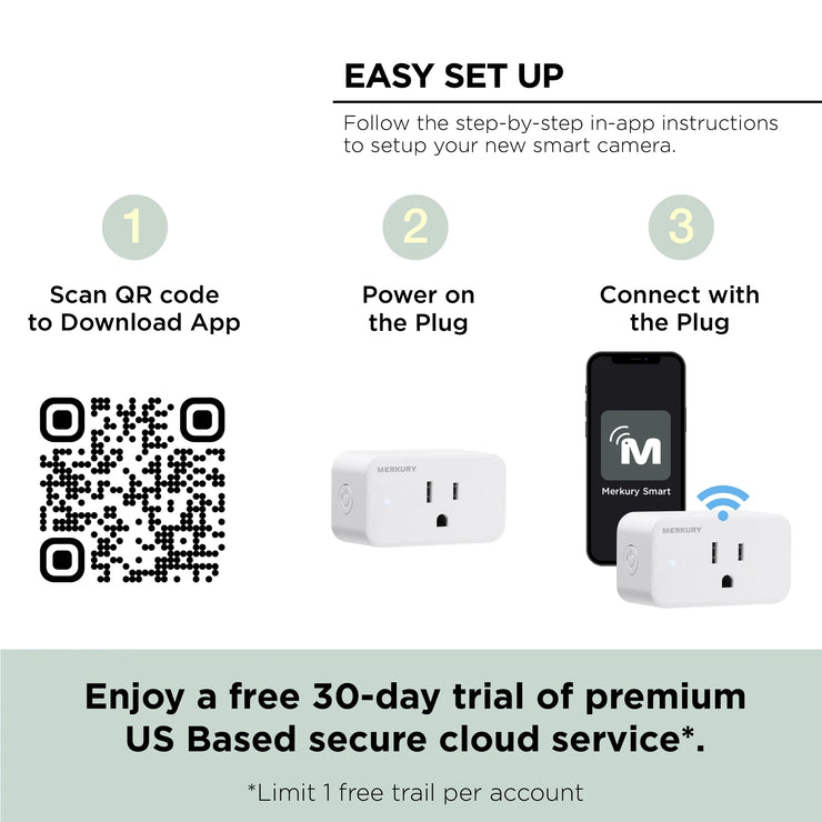 Wi-Fi Plug - Smart Outlet Compatible with Alexa & Google, White (3-Pack)